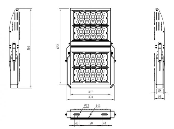 400w 480w چراغ استادیوم را هدایت می کند